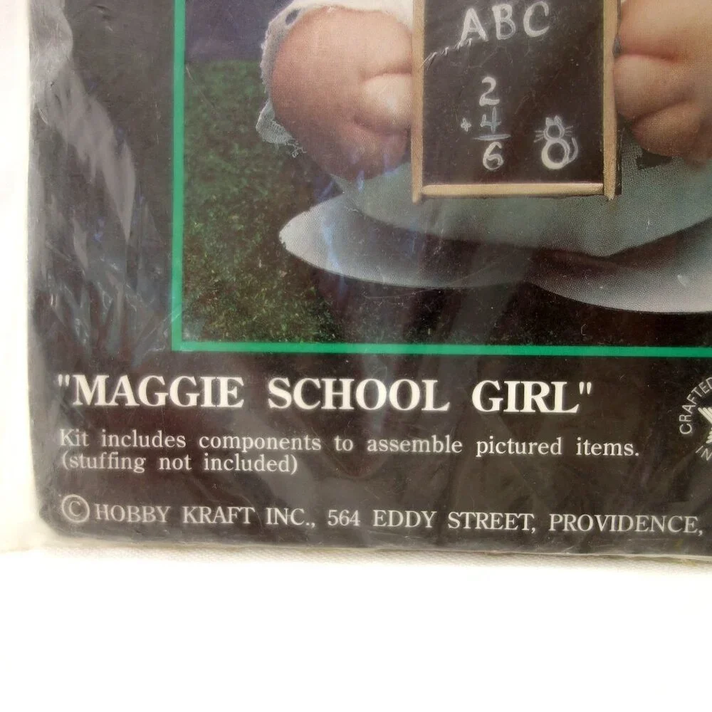 Vintage Hobby Kraft Softies Maggie School Girl #‎ 9416  Complete Doll Craft Kit